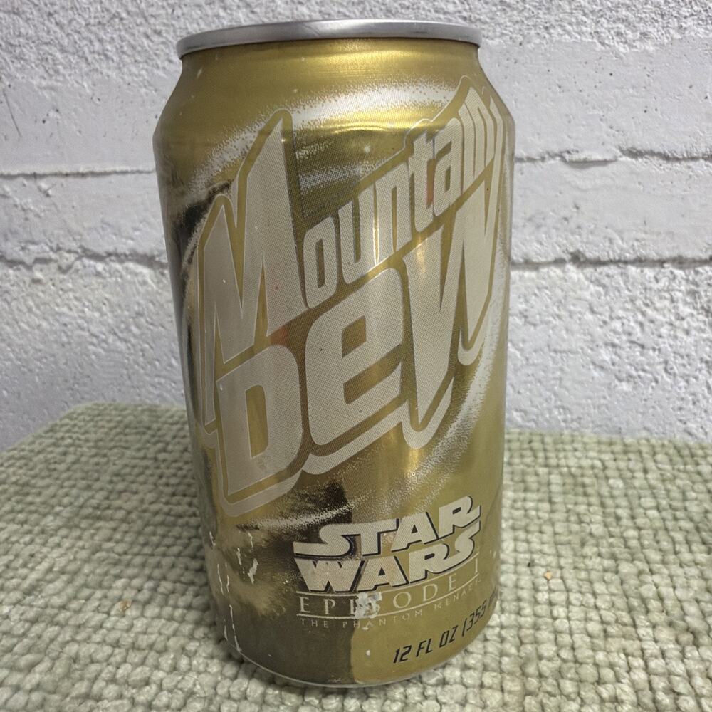 1999 Mountain Dew Star Wars Gold Yoda Winning Prize Can Unopened Sealed Rare